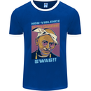 Ghandi Parody Gangsta Rap Music Hip Hop Mens Ringer T-Shirt FotL Royal Blue/White