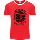 Video Gamer Retro Club Gaming Mens Ringer T-Shirt FotL Red/White