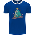 Books Only Christmas Tree Funny Bookworm Mens Ringer T-Shirt FotL Royal Blue/White