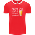 Always Look on the Bright Cider Life Funny Mens Ringer T-Shirt FotL Red/White