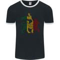 Rasta Lion Jamaica Reggae Music Jamaican Mens Ringer T-Shirt FotL Black/White