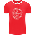Scuba Diver the Ocean Is Calling Diving Mens Ringer T-Shirt FotL Red/White