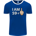 60th Birthday Funny Offensive 60 Year Old Mens Ringer T-Shirt FotL Royal Blue/White