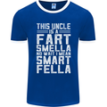 Uncle Is a Fart Smella Funny Fathers Day Mens Ringer T-Shirt FotL Royal Blue/White