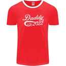 Daddy Est. 2022 Funny Father's Day Mens Ringer T-Shirt FotL Red/White