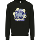 Whoos the Best Dad Funny Fathers Day Owl Mens Sweatshirt Jumper Black