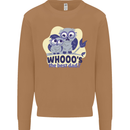 Whoos the Best Dad Funny Fathers Day Owl Mens Sweatshirt Jumper Caramel Latte