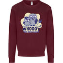 Whoos the Best Dad Funny Fathers Day Owl Mens Sweatshirt Jumper Maroon