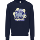 Whoos the Best Dad Funny Fathers Day Owl Mens Sweatshirt Jumper Navy Blue