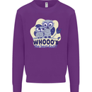 Whoos the Best Dad Funny Fathers Day Owl Mens Sweatshirt Jumper Purple