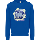 Whoos the Best Dad Funny Fathers Day Owl Mens Sweatshirt Jumper Royal Blue