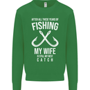 Wife Best Catch Funny Fishing Fisherman Mens Sweatshirt Jumper Irish Green