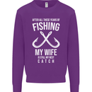 Wife Best Catch Funny Fishing Fisherman Mens Sweatshirt Jumper Purple
