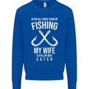 Wife Best Catch Funny Fishing Fisherman Mens Sweatshirt Jumper Royal Blue