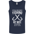 Wife Best Catch Funny Fishing Fisherman Mens Vest Tank Top Navy Blue