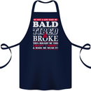 Wife & Kids Bald Tired & Broke Father's Day Cotton Apron 100% Organic Navy Blue