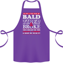 Wife & Kids Bald Tired & Broke Father's Day Cotton Apron 100% Organic Purple