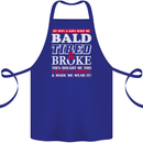 Wife & Kids Bald Tired & Broke Father's Day Cotton Apron 100% Organic Royal Blue