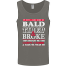 Wife & Kids Bald Tired & Broke Father's Day Mens Vest Tank Top Charcoal
