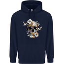 Wildlife Spring Skull Childrens Kids Hoodie Navy Blue