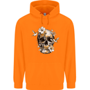 Wildlife Spring Skull Childrens Kids Hoodie Orange