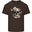 Wildlife Spring Skull Kids T-Shirt Childrens Chocolate
