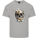 Wildlife Spring Skull Kids T-Shirt Childrens Sports Grey