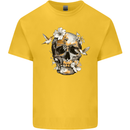 Wildlife Spring Skull Kids T-Shirt Childrens Yellow