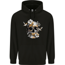 Wildlife Spring Skull Mens 80% Cotton Hoodie Black