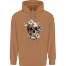 Wildlife Spring Skull Mens 80% Cotton Hoodie Caramel Latte