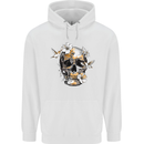 Wildlife Spring Skull Mens 80% Cotton Hoodie White