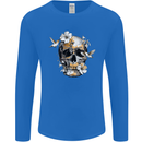 Wildlife Spring Skull Mens Long Sleeve T-Shirt Royal Blue