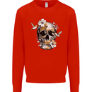 Wildlife Spring Skull Mens Sweatshirt Jumper Bright Red