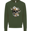 Wildlife Spring Skull Mens Sweatshirt Jumper Forest Green