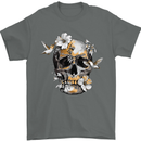 Wildlife Spring Skull Mens T-Shirt Cotton Gildan Charcoal