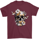 Wildlife Spring Skull Mens T-Shirt Cotton Gildan Maroon