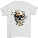 Wildlife Spring Skull Mens T-Shirt Cotton Gildan White