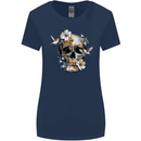 Wildlife Spring Skull Womens Wider Cut T-Shirt Navy Blue