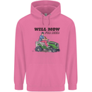 Will Mo the Lawn For Beer Funny Alcohol Mens 80% Cotton Hoodie Azelea