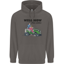 Will Mo the Lawn For Beer Funny Alcohol Mens 80% Cotton Hoodie Charcoal