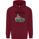 Will Mo the Lawn For Beer Funny Alcohol Mens 80% Cotton Hoodie Maroon