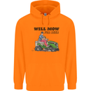 Will Mo the Lawn For Beer Funny Alcohol Mens 80% Cotton Hoodie Orange