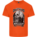 With Great Beard Comes Great Responsibility Kids T-Shirt Childrens Orange
