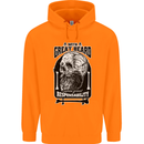 With Great Beard Comes Great Responsibility Mens 80% Cotton Hoodie Orange