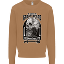 With Great Beard Comes Great Responsibility Mens Sweatshirt Jumper Caramel Latte