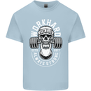 Work Hard Gym Training Top Workout Weights Mens Cotton T-Shirt Tee Top Light Blue