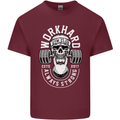 Work Hard Gym Training Top Workout Weights Mens Cotton T-Shirt Tee Top Maroon
