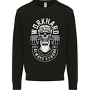 Work Hard Gym Training Top Workout Weights Mens Sweatshirt Jumper Black