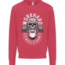 Work Hard Gym Training Top Workout Weights Mens Sweatshirt Jumper Heliconia