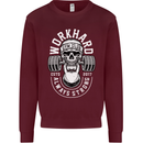 Work Hard Gym Training Top Workout Weights Mens Sweatshirt Jumper Maroon